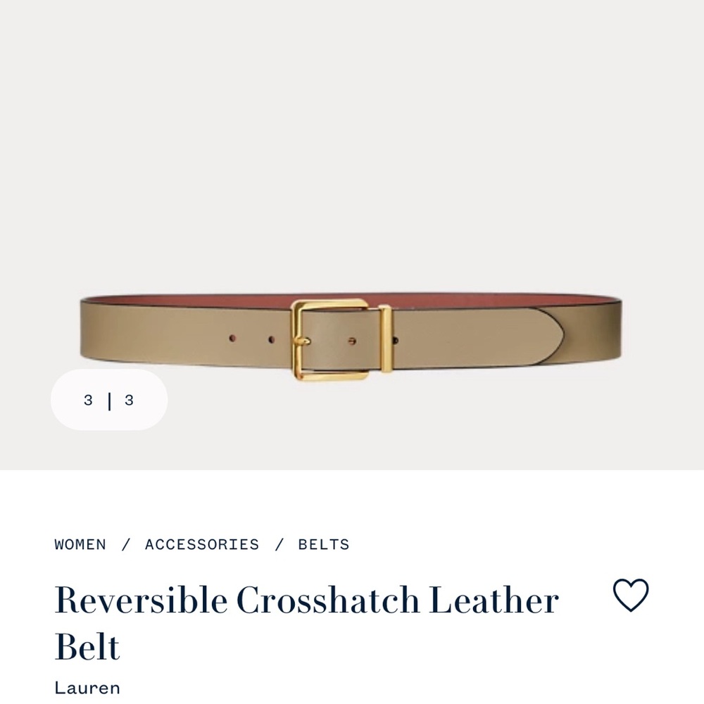 Ralph Lauren - Reversible Crosshatch Leather Belt